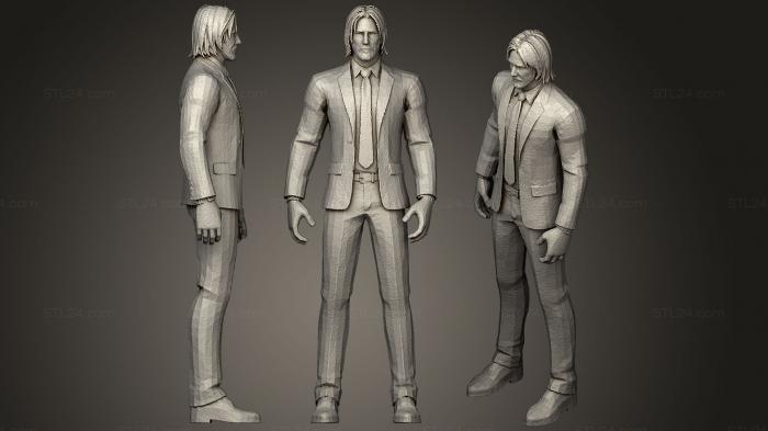 Statues of famous people (John Wick, STKC_0305) 3D models for cnc
